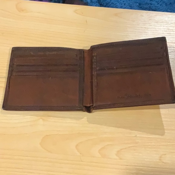 Ralph Lauren Canvas Yellow and Brown Leather Wallet - Picture 2 of 4